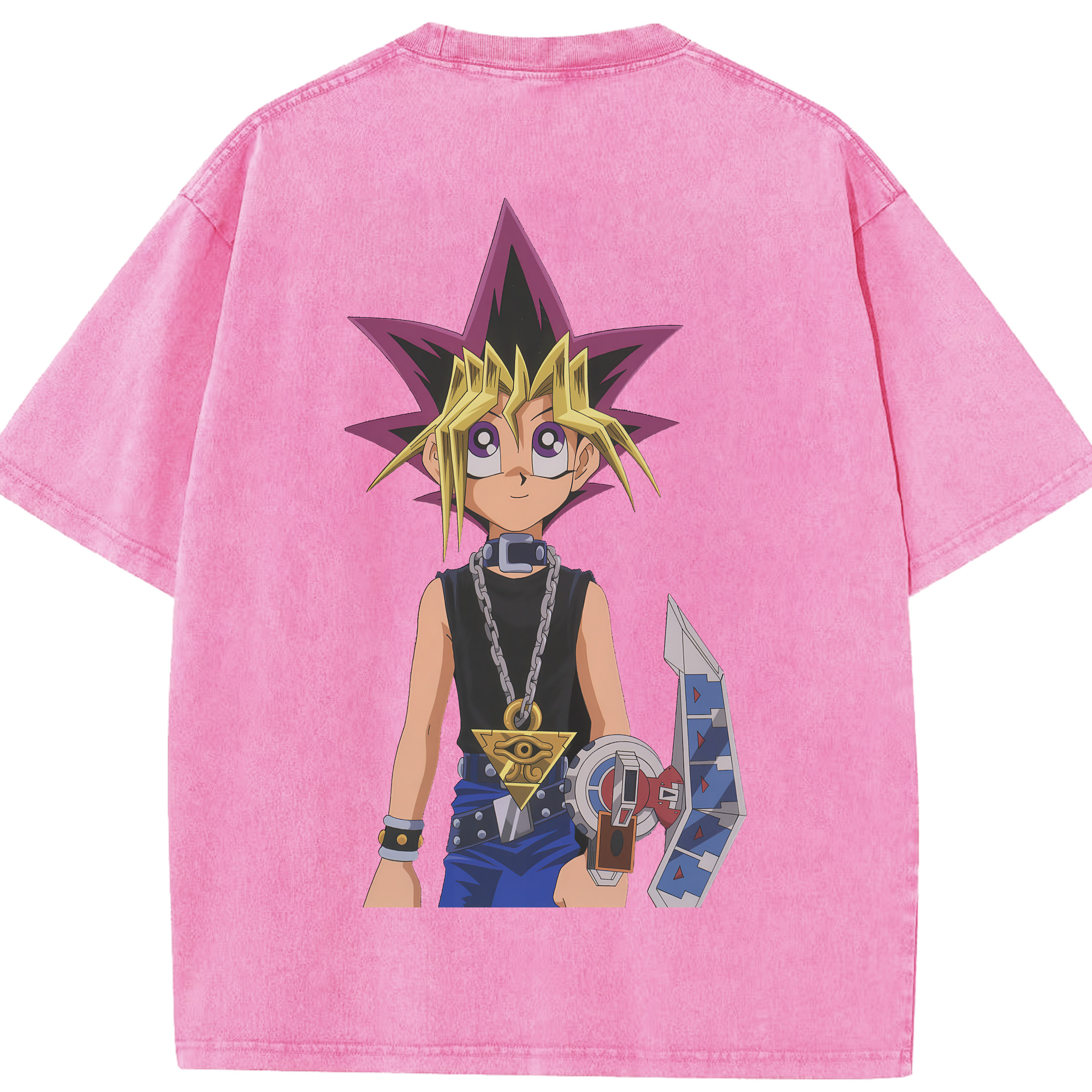 （画像用） 遊☆戯☆王 Yu-Gi-Oh! 綿100% ヴィンテージ風 半袖Tシャツ（背面プリント）